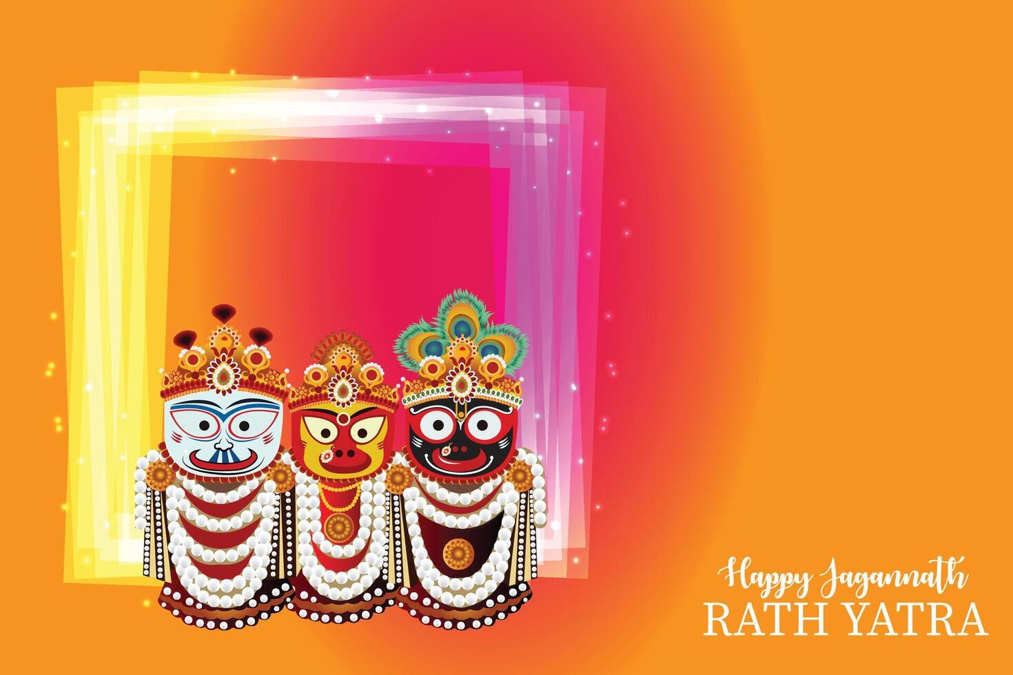 Happy rath yatra festival with illustration vector