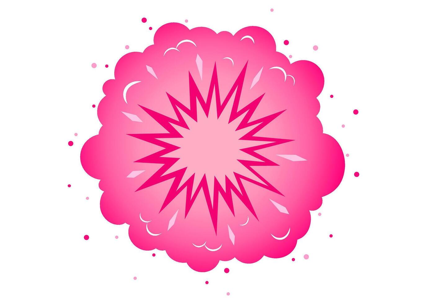 Vintage sticker with atomic bomb explosion in pink color. Pacific vintage military poster with nuclear bomb. vector