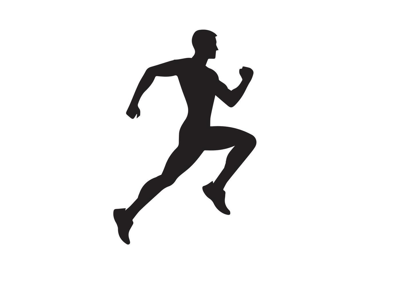 A man running silhouette vector