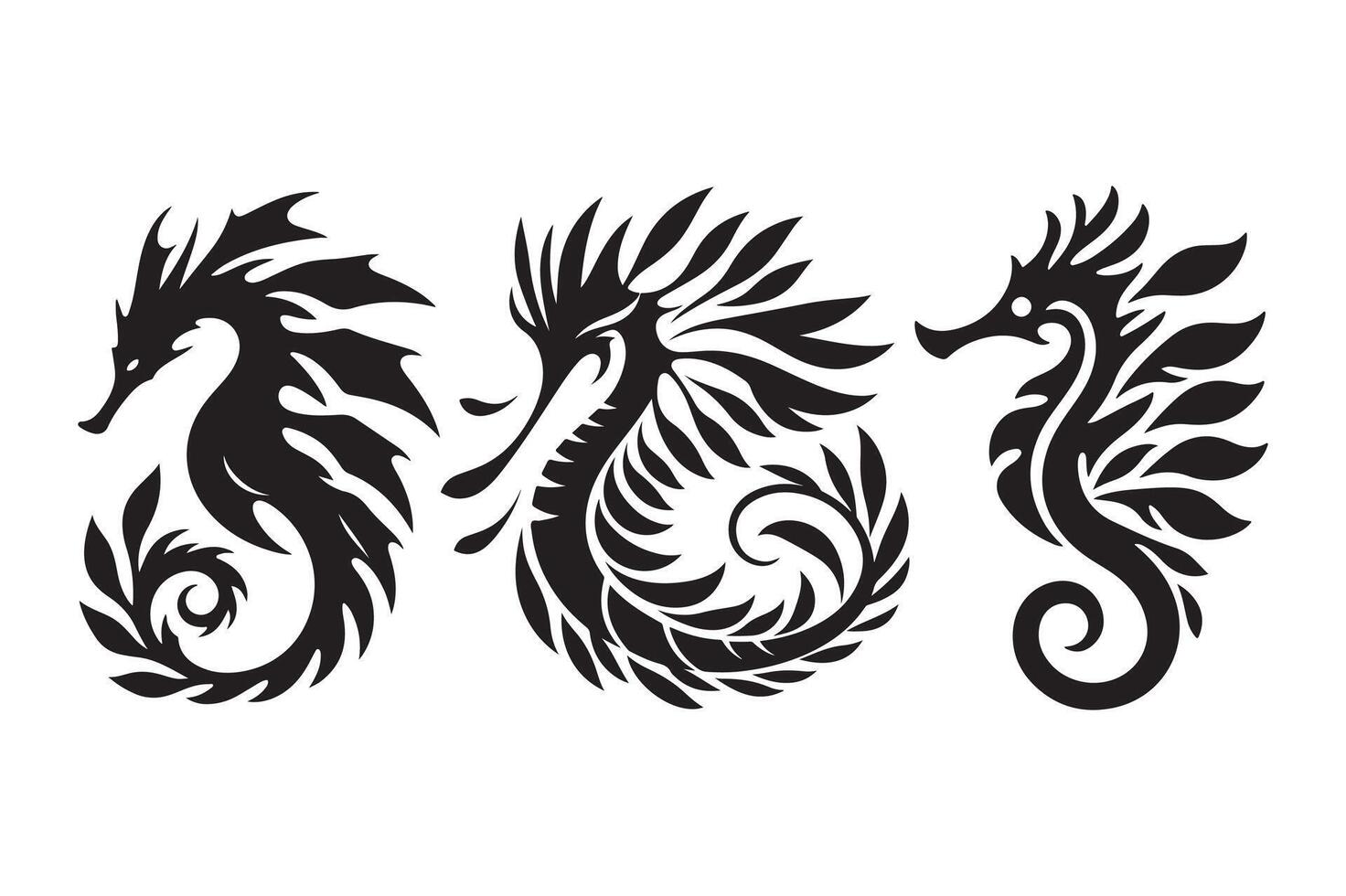 Stylish Leafy Seadragon Silhouette for Websites vector