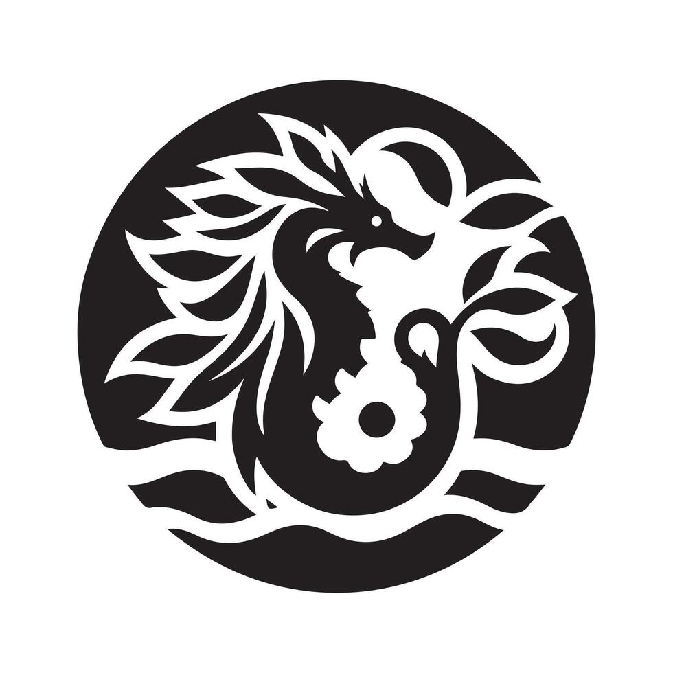 Leafy Seadragon Silhouette for Creative Branding vector
