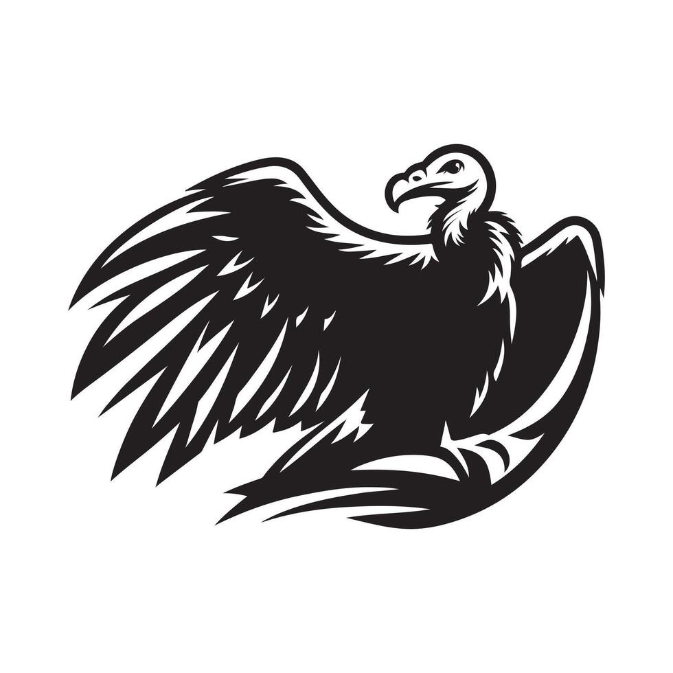 Black Turkey Vulture Silhouette Design vector