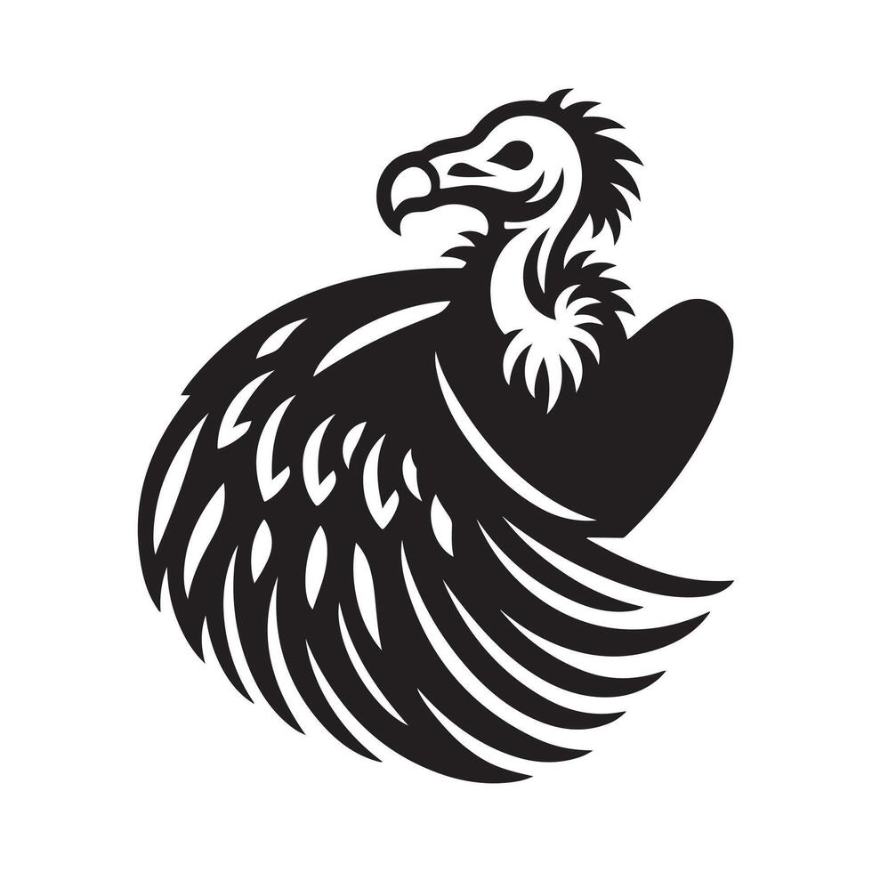 Elegant Turkey Vulture Silhouette Graphic vector