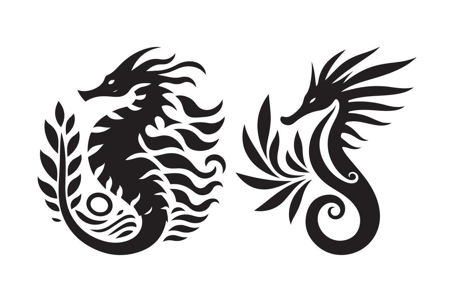 Leafy Seadragon Silhouette for Ocean Conservation vector
