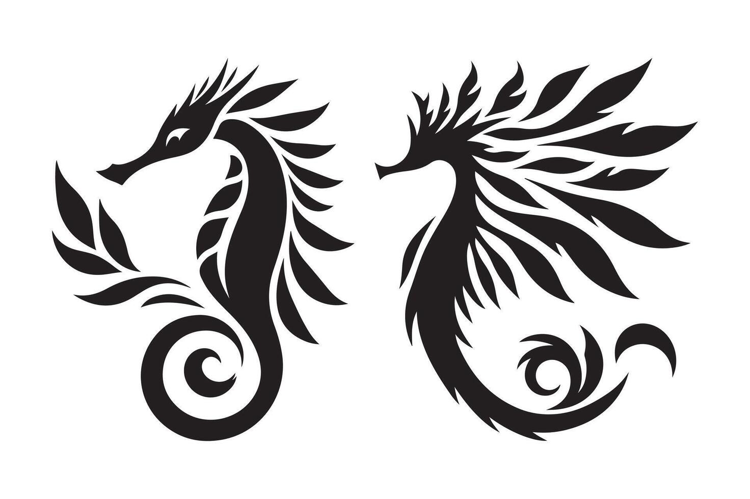 Unique Leafy Seadragon Silhouette for Visuals vector