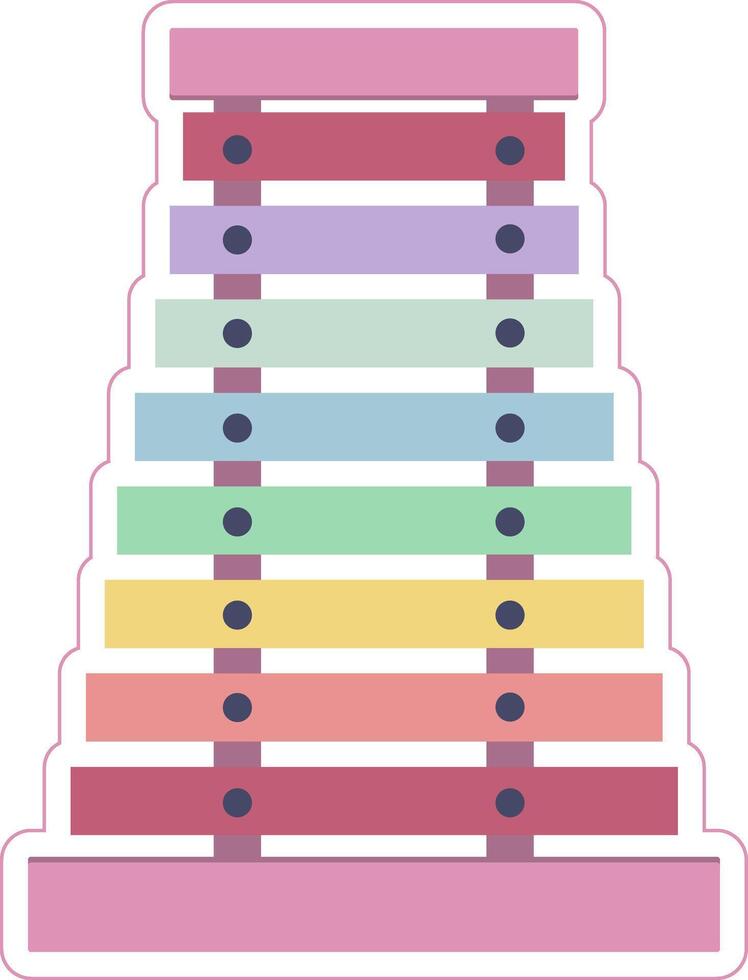 multicolored metallophone sticker vector