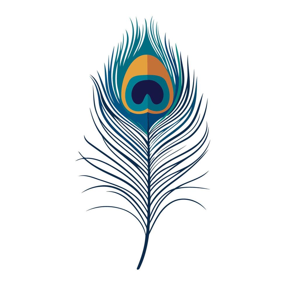 Peacock Feather Bold Blue Pattern vector