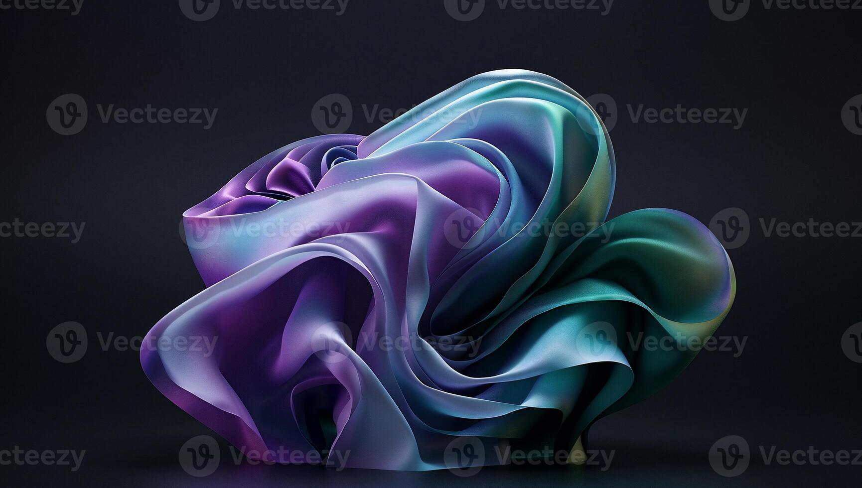 Abstract iridescent draped form photo