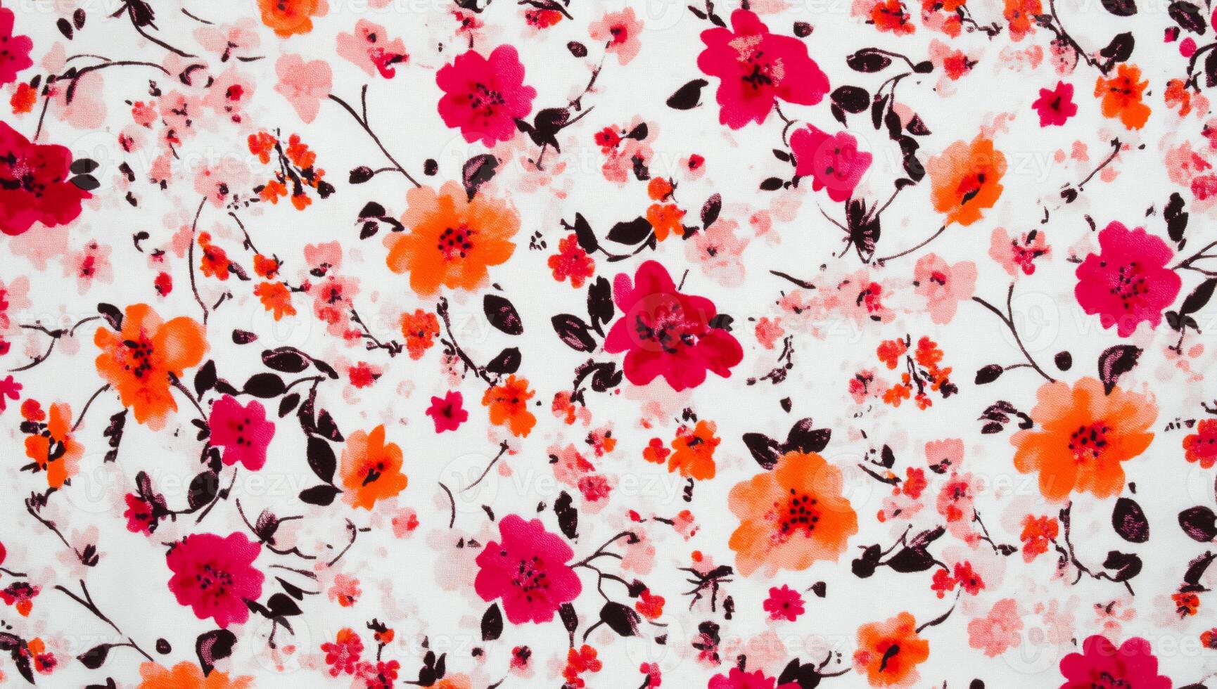 Vibrant floral print fabric photo