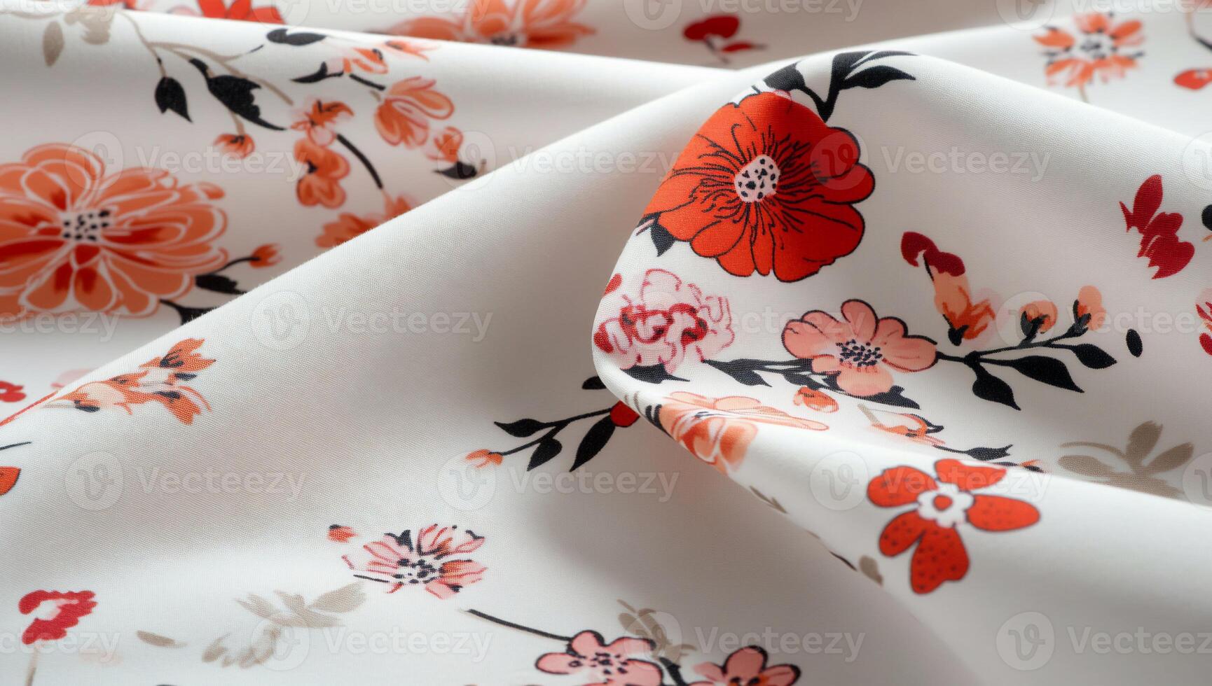 Floral print fabric draped photo