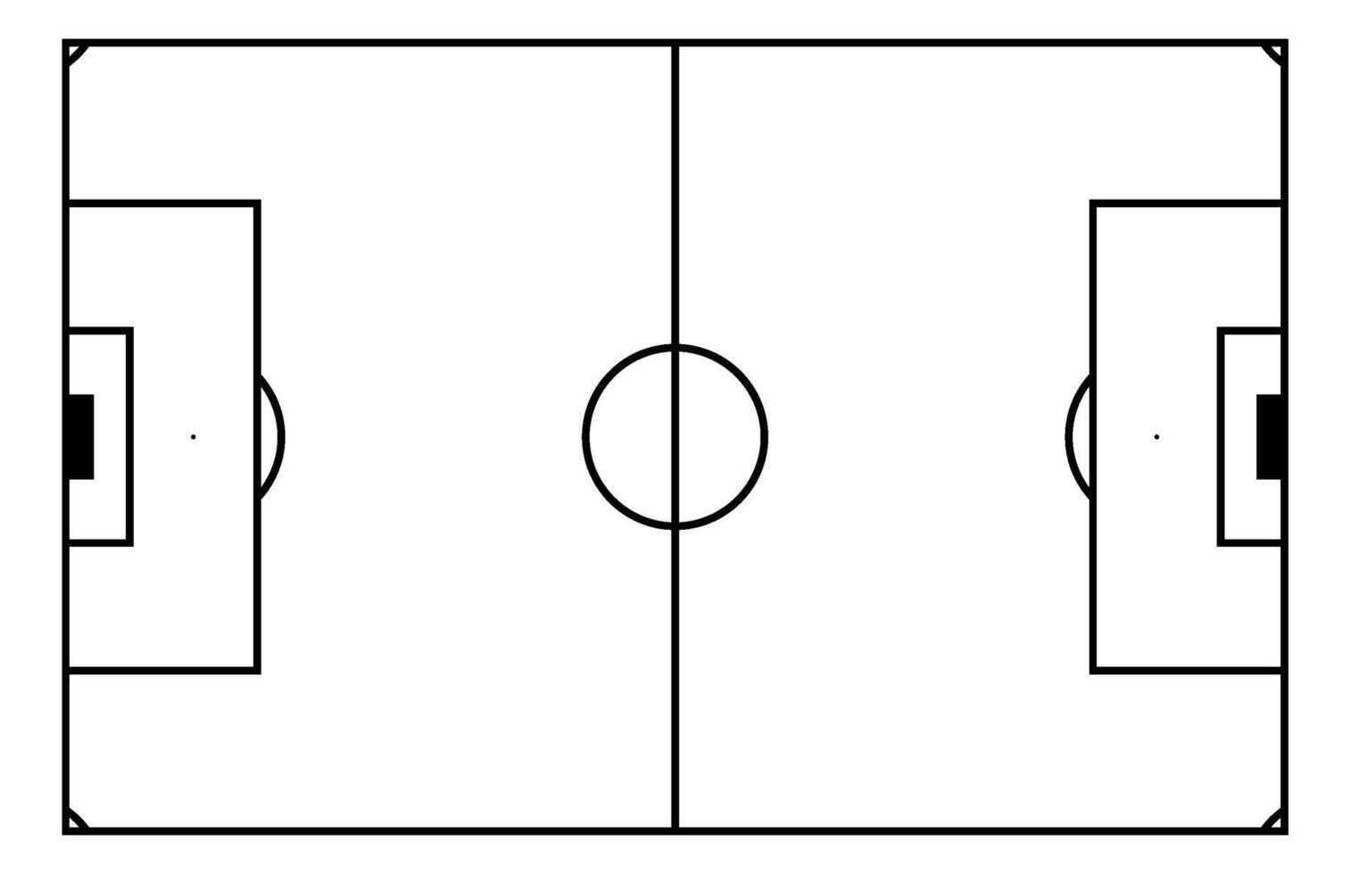Bird's-eye soccer stadium with clean white lines. Court texture and playground pattern view. Flat illustration isolated on white background. vector