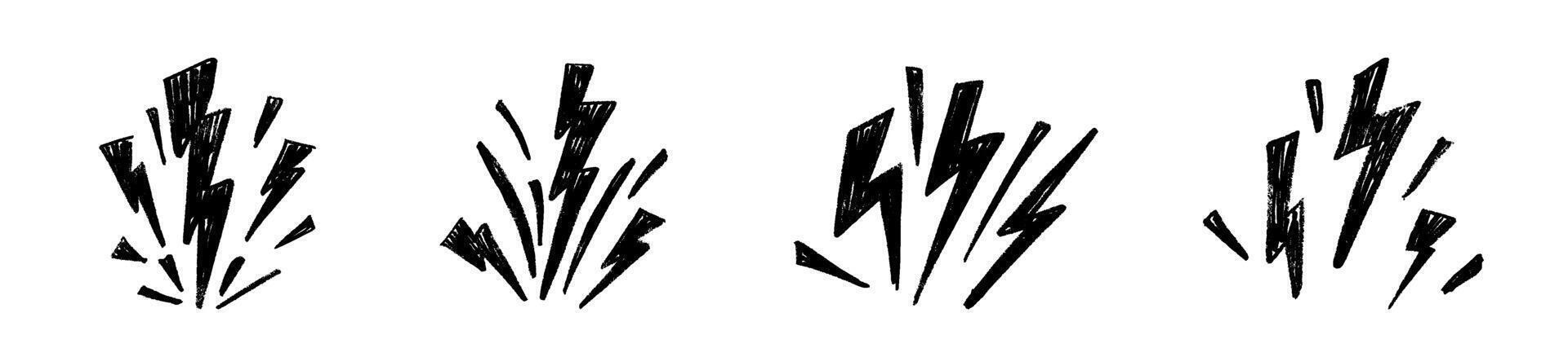 Pictogram-style lightning thunderbolt with power outline. Electric flash energy. Flat illustration isolated on white background. vector