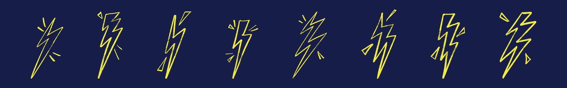 Bolt flash silhouette with thunderbolt power. Electric lightning arrow cartoon icon. Flat illustration isolated vector
