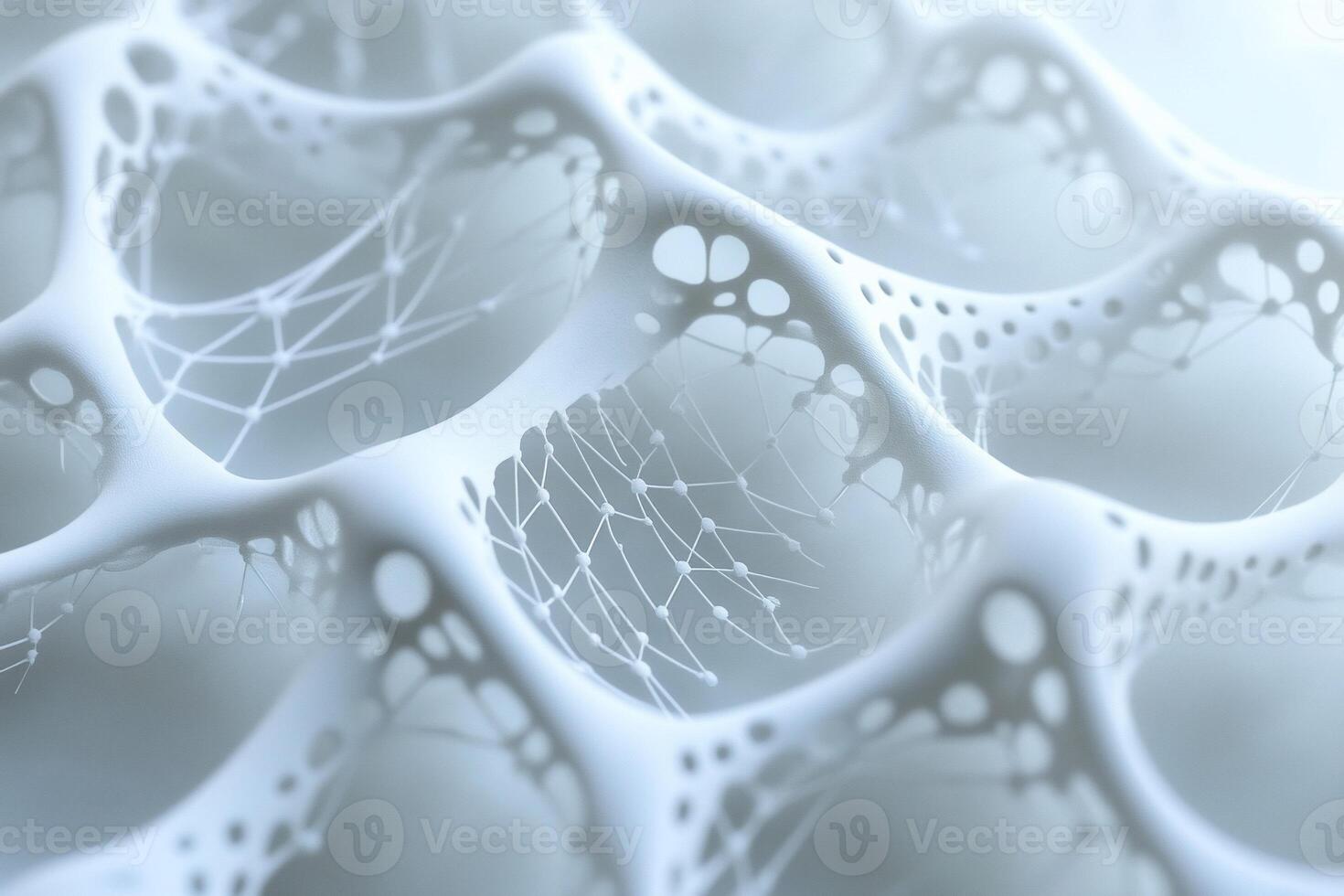 Abstract cellular structure, interconnected, light gray. Complex, organic, porous, network of nodes. Soft, flowing, seamless photo