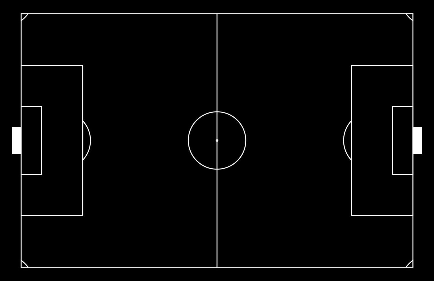 White-line soccer pitch with stadium pattern. Top-view court texture and playground design. Flat illustration isolated on white background. vector