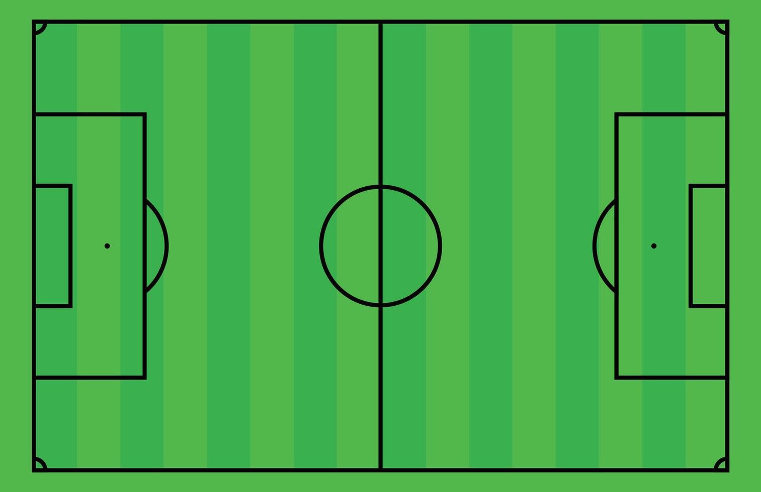 Football pitch plan with top-view texture. Soccer ground lines and court background. Flat illustration isolated on white background. vector