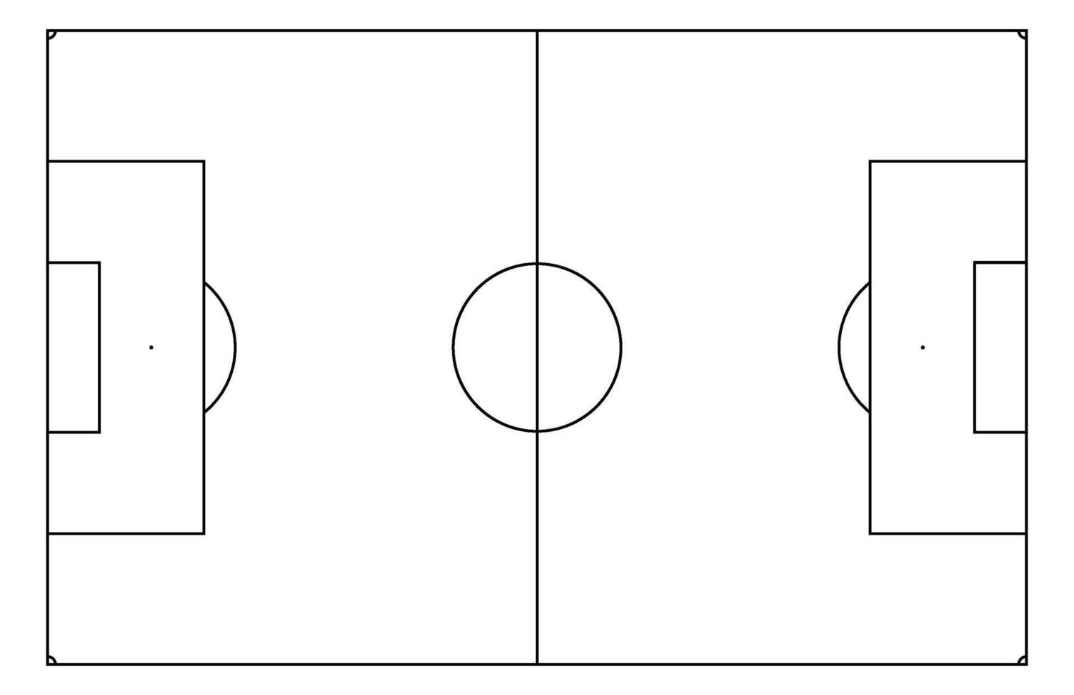 Tactical soccer field plan. Sport pitch playbook and line strategy. Flat illustration isolated on white background. vector