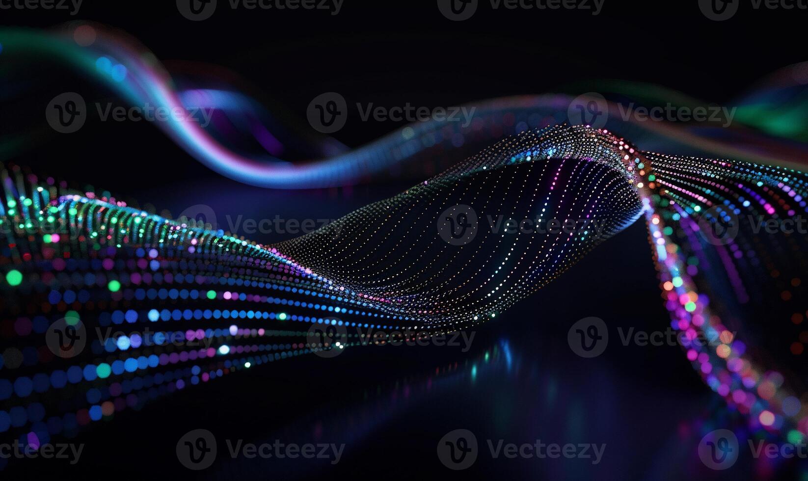 Abstract digital wave, colorful particles, flowing design photo
