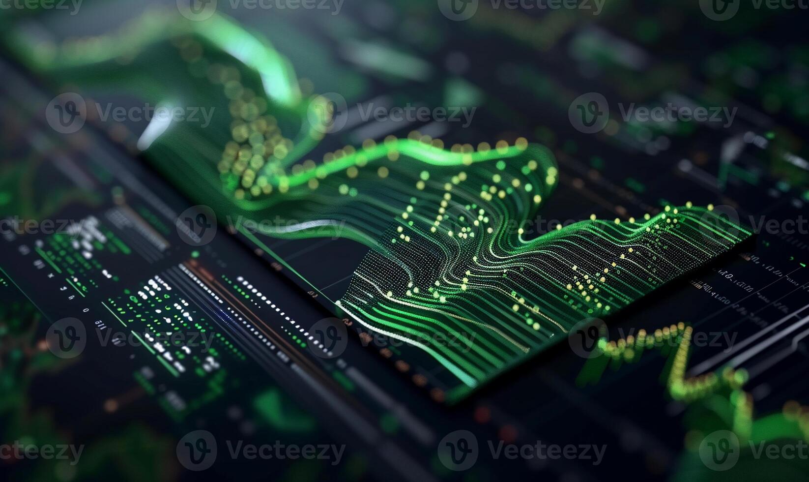 Complex data visualization on digital dashboards photo