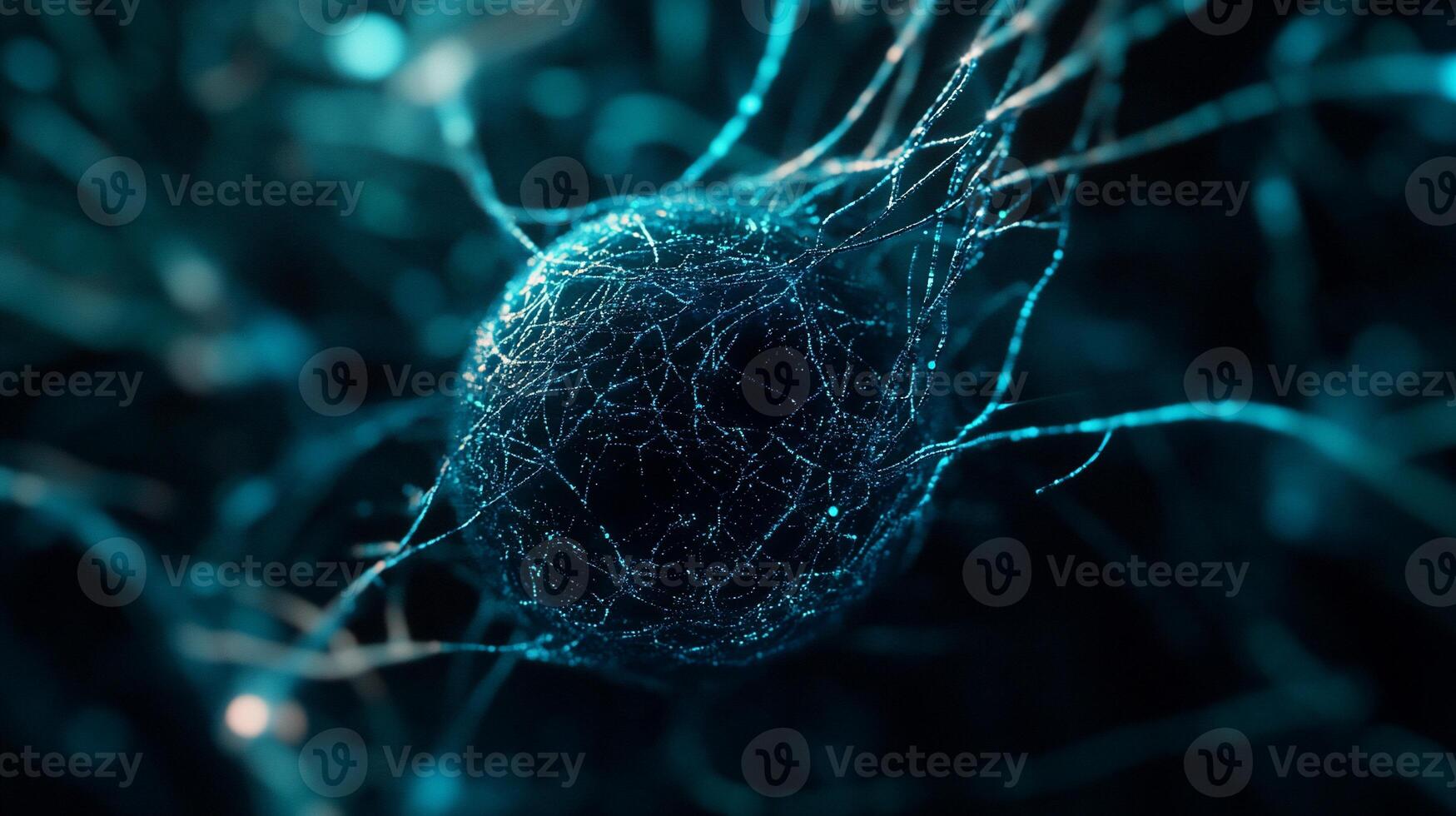 Intricate neuron network. Complex neural connections photo