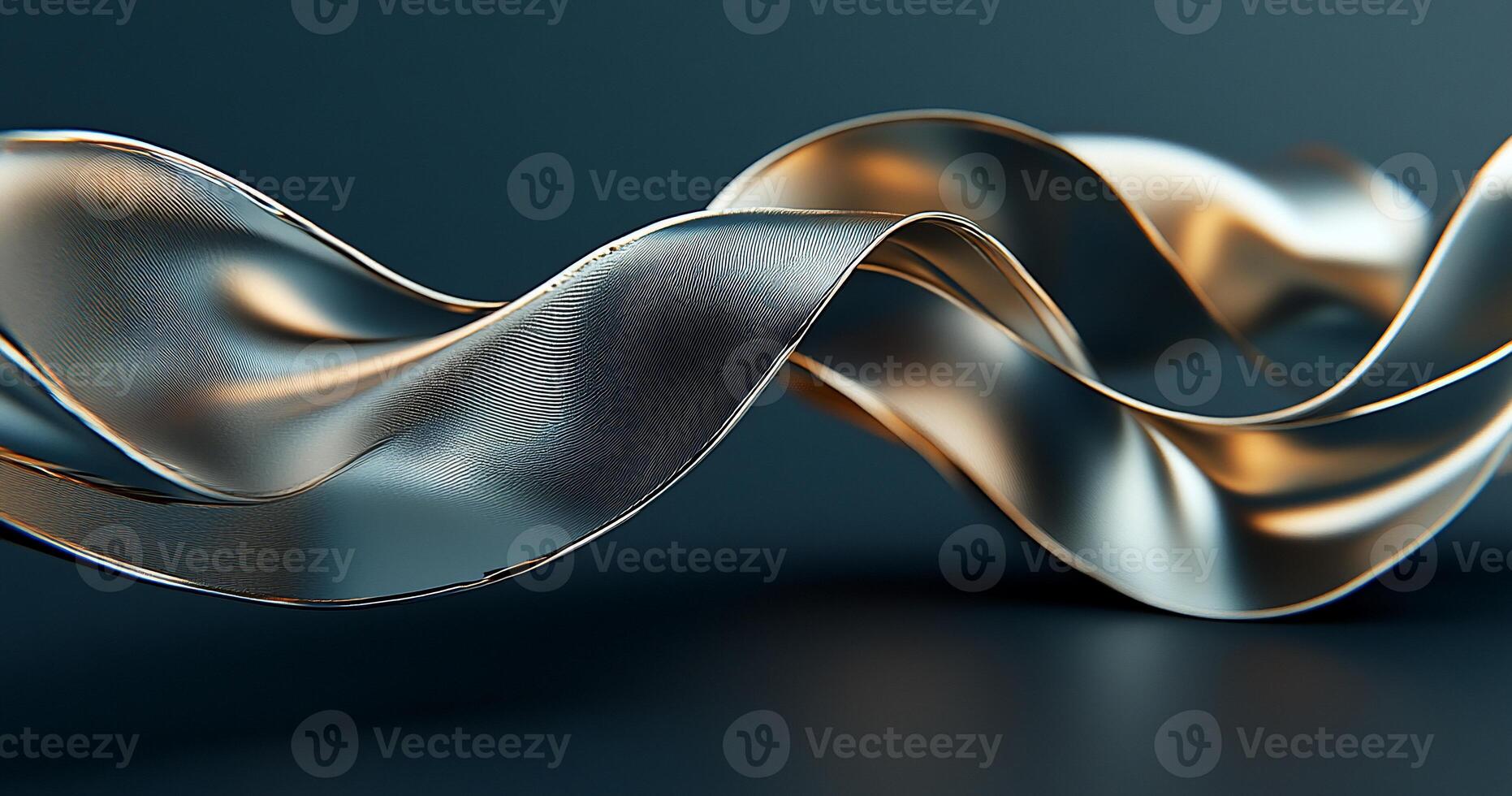 Abstract metallic ribbon design photo