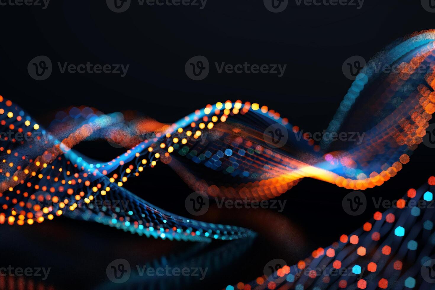 Abstract data flow, vibrant digital waves photo