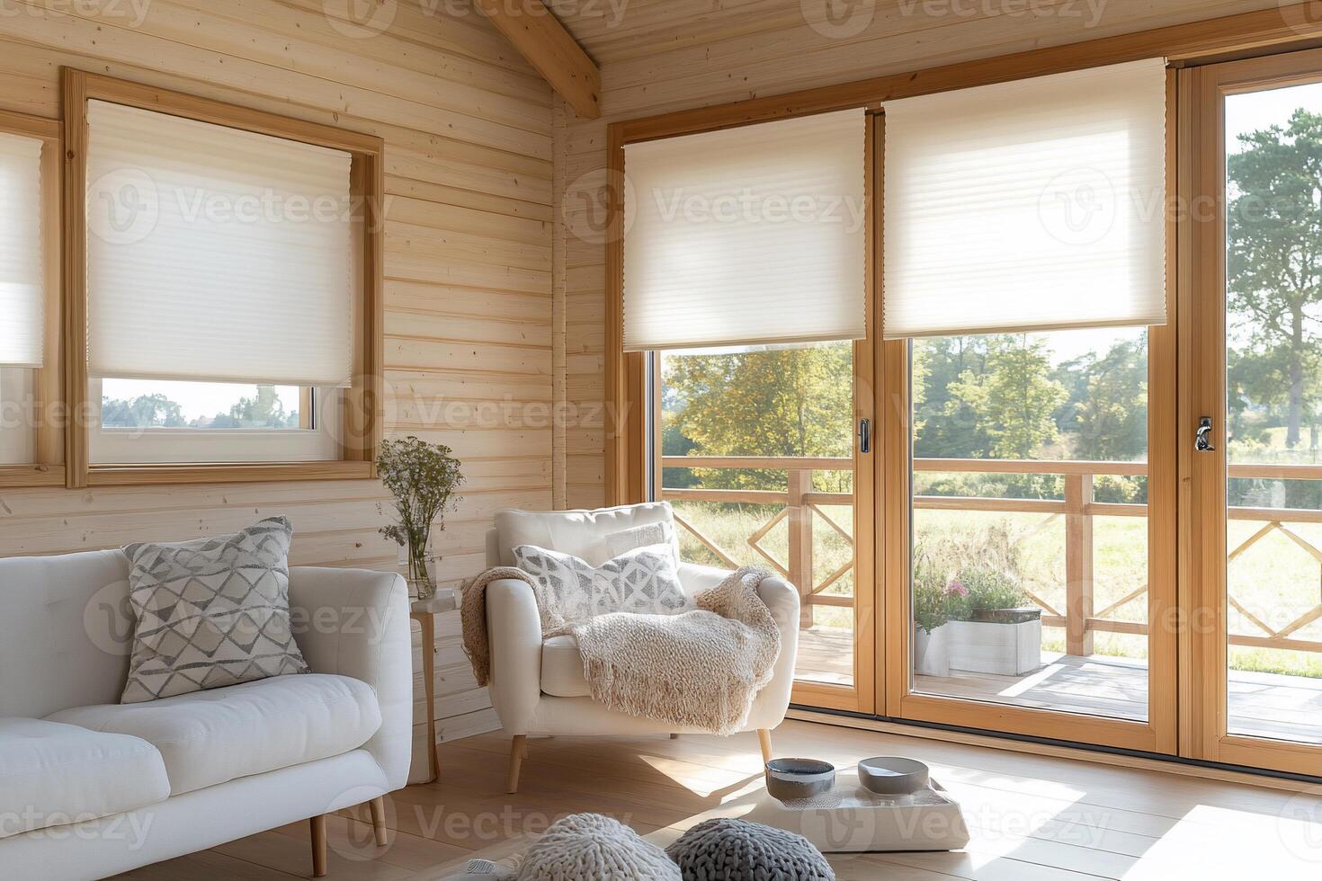 Cozy living room with natural light photo