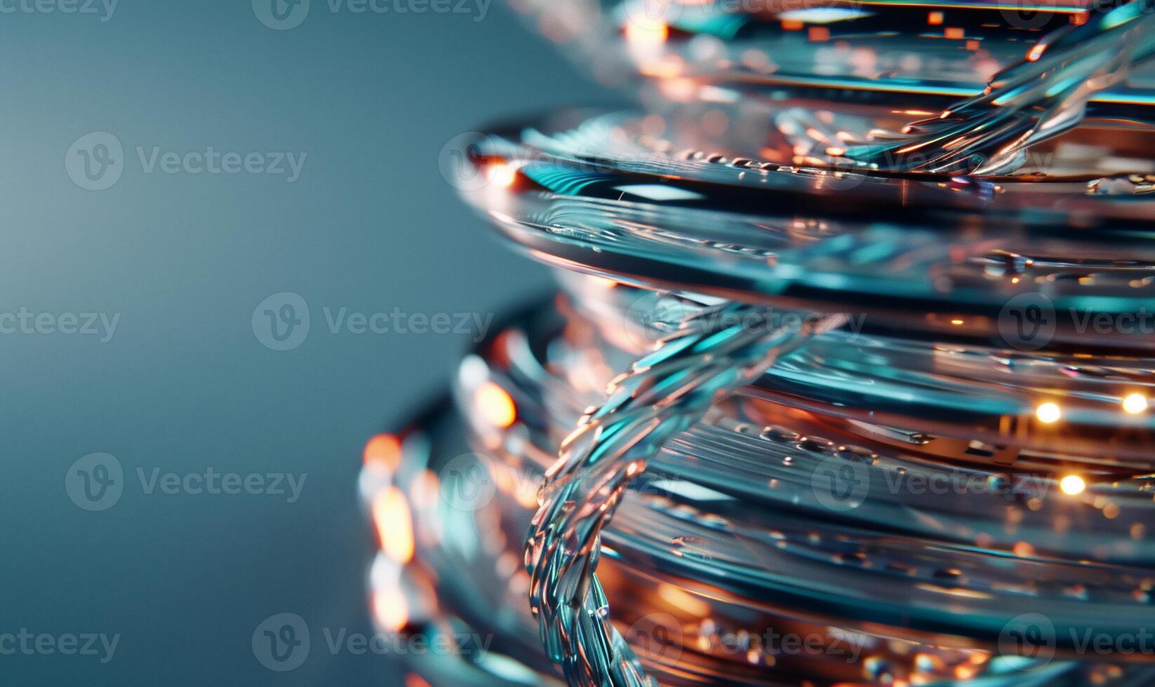 Abstract technological rings, flowing design, layered futuristic elements photo