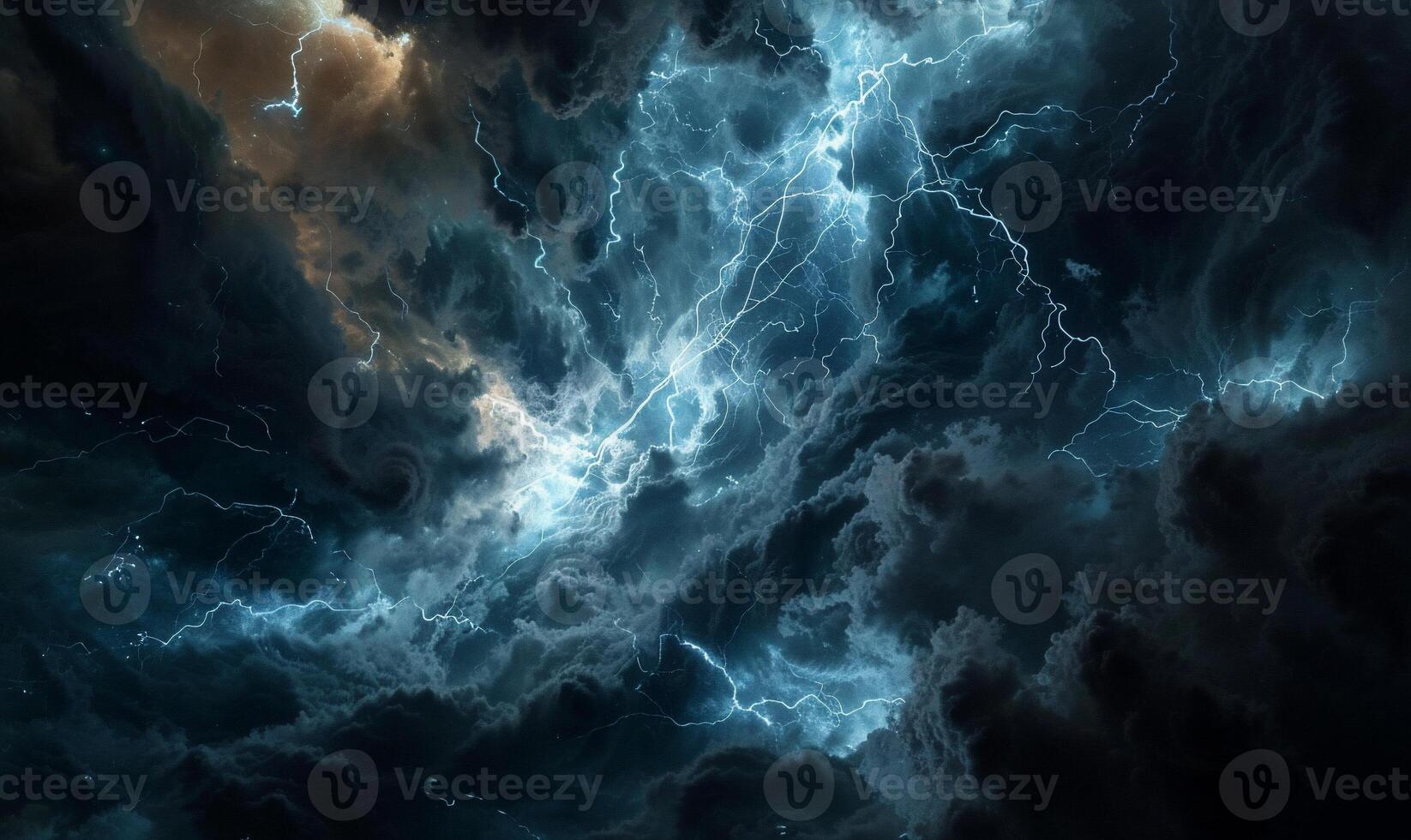 A dark and stormy sky with lightning photo