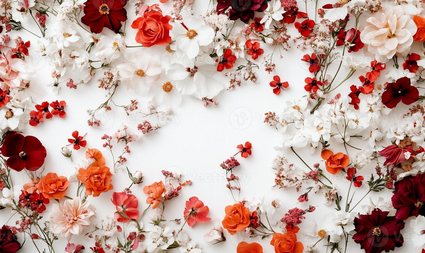 Flowers on white background photo