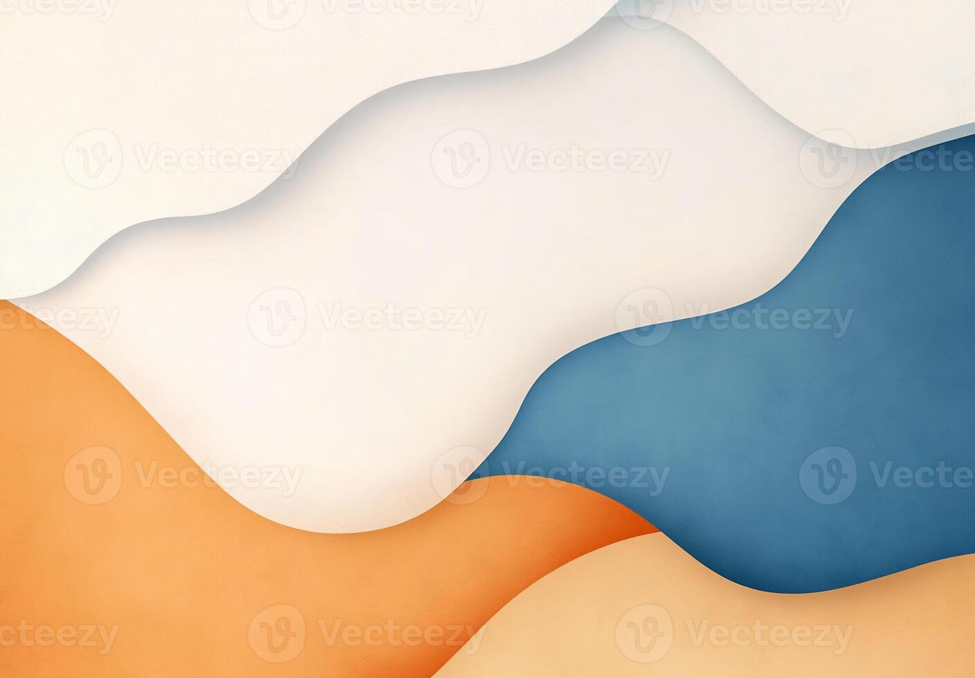 Abstract layered wavy shapes in soft colors photo