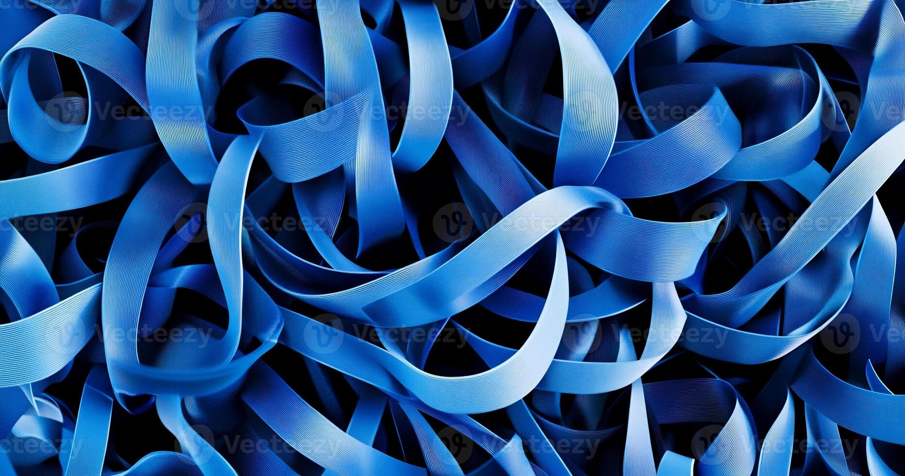 Abstract vibrant blue ribbons photo