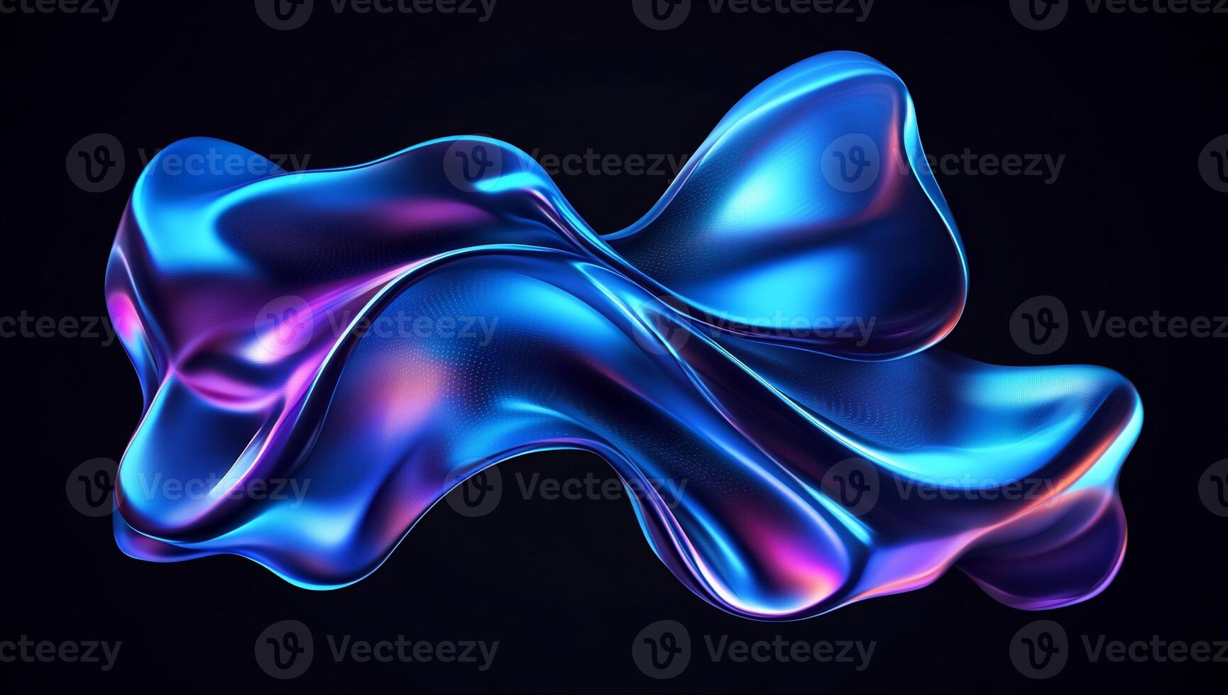 Abstract fluid form in vibrant iridescent hues photo