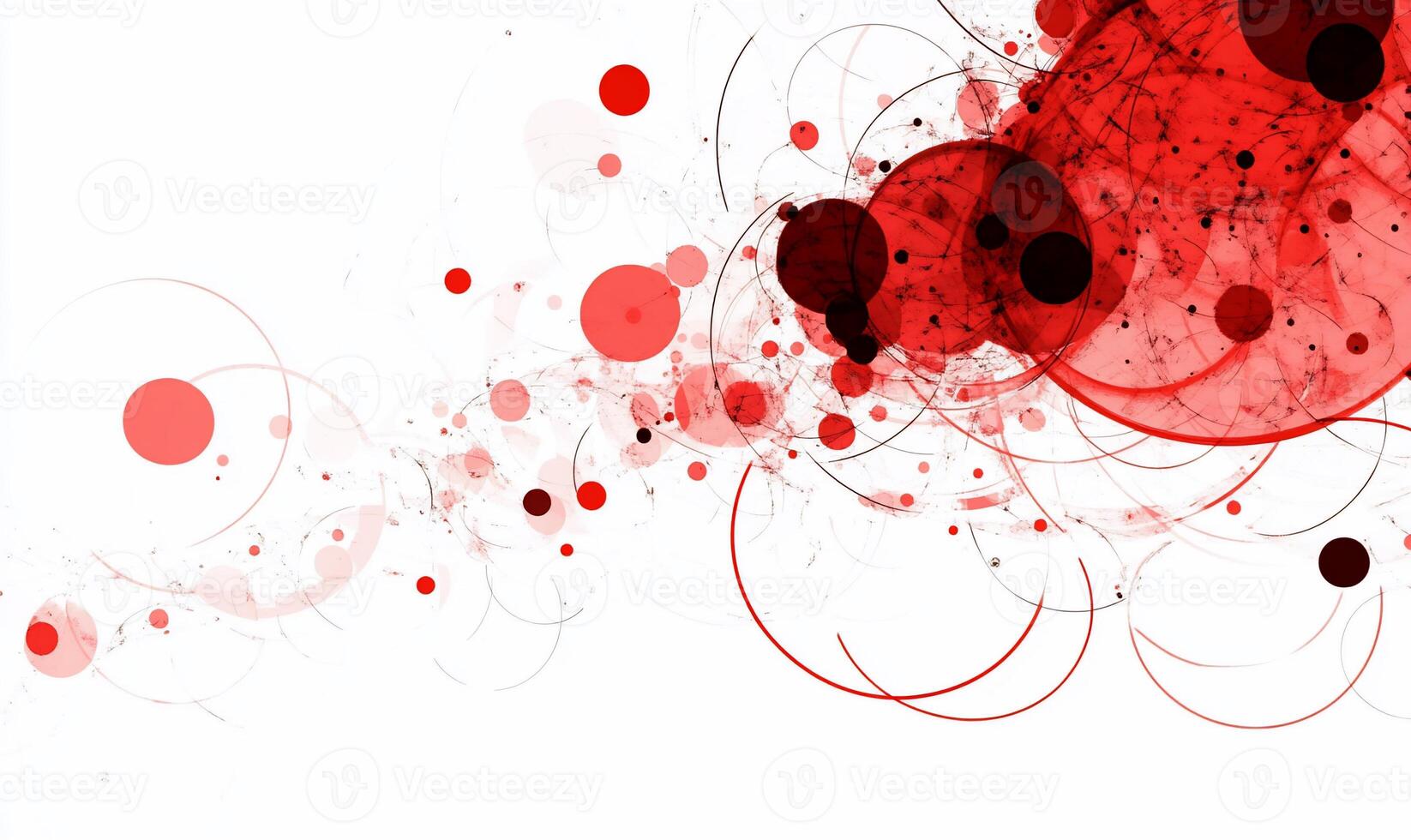 Abstract red circles and lines on white background photo