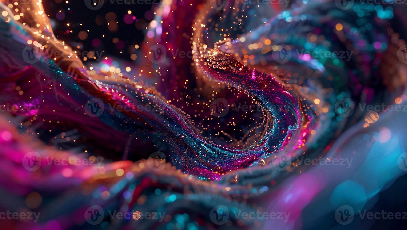 Abstract swirling textures of vibrant colors and light. A dynamic display of flowing forms and glittering particles photo