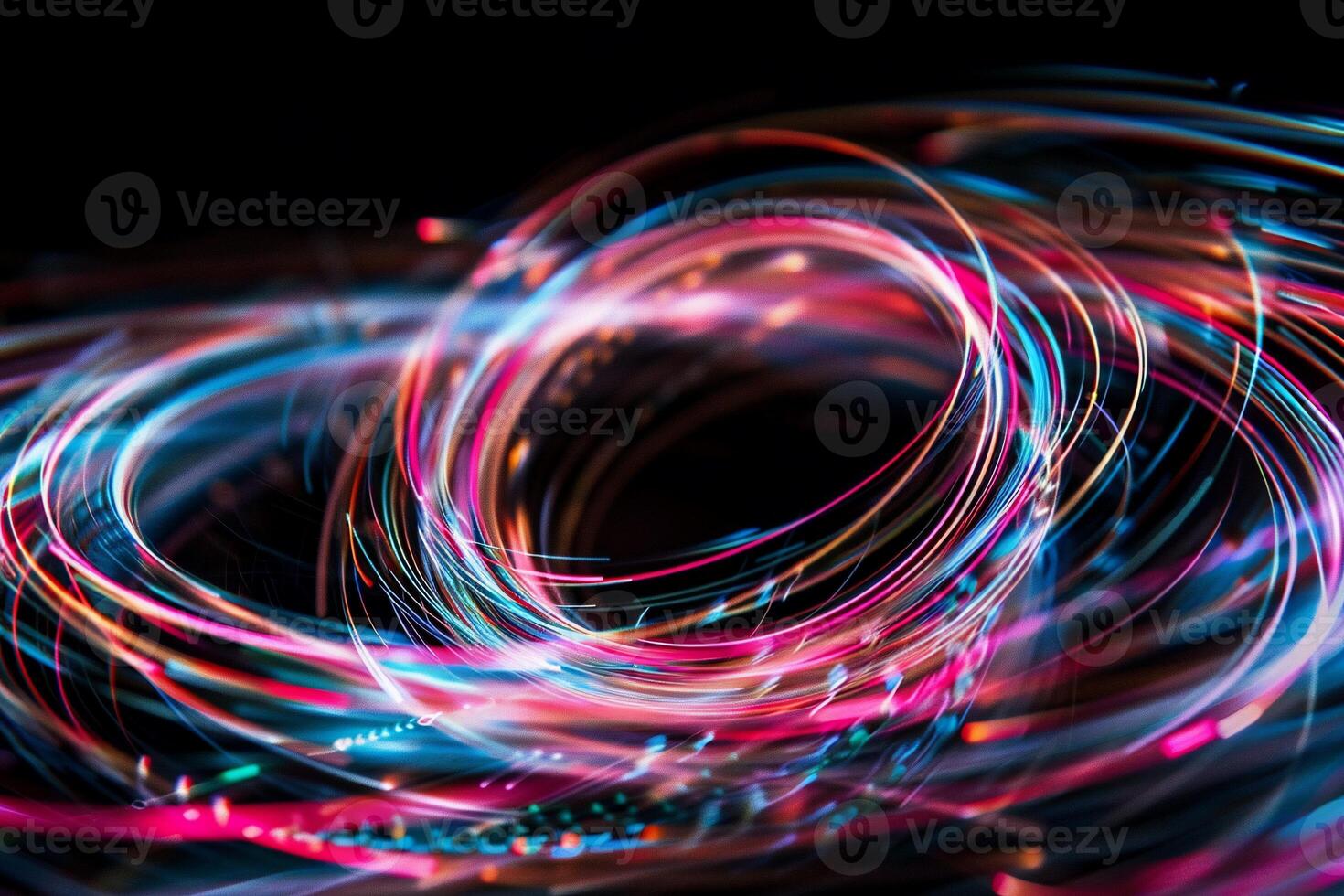 Abstract swirling vibrant lights photo