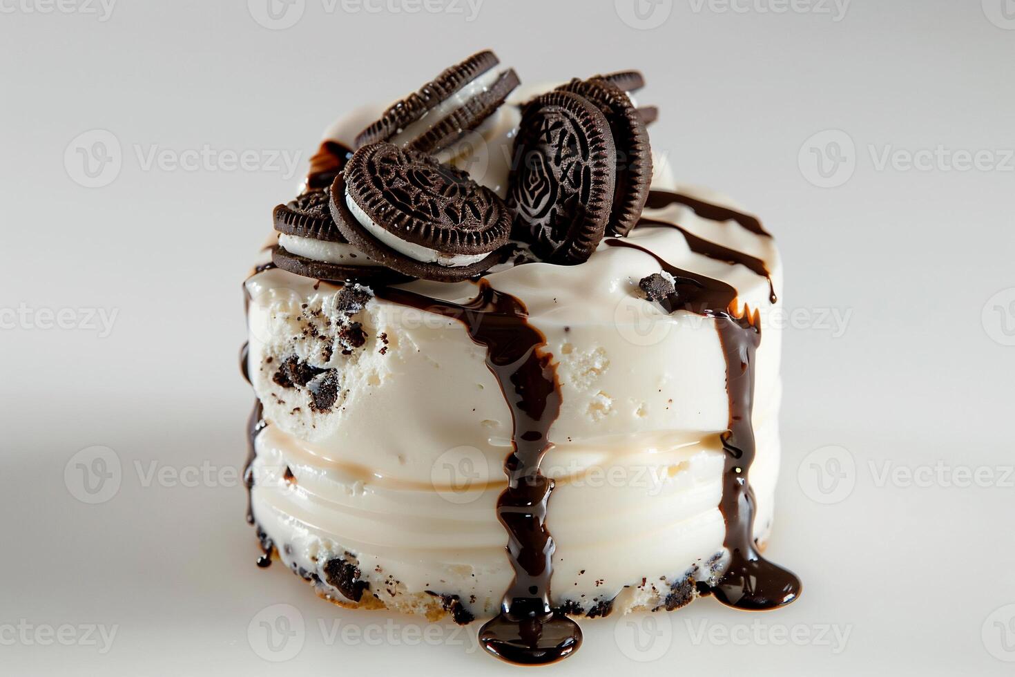 Chocolate cookie ice cream dessert photo