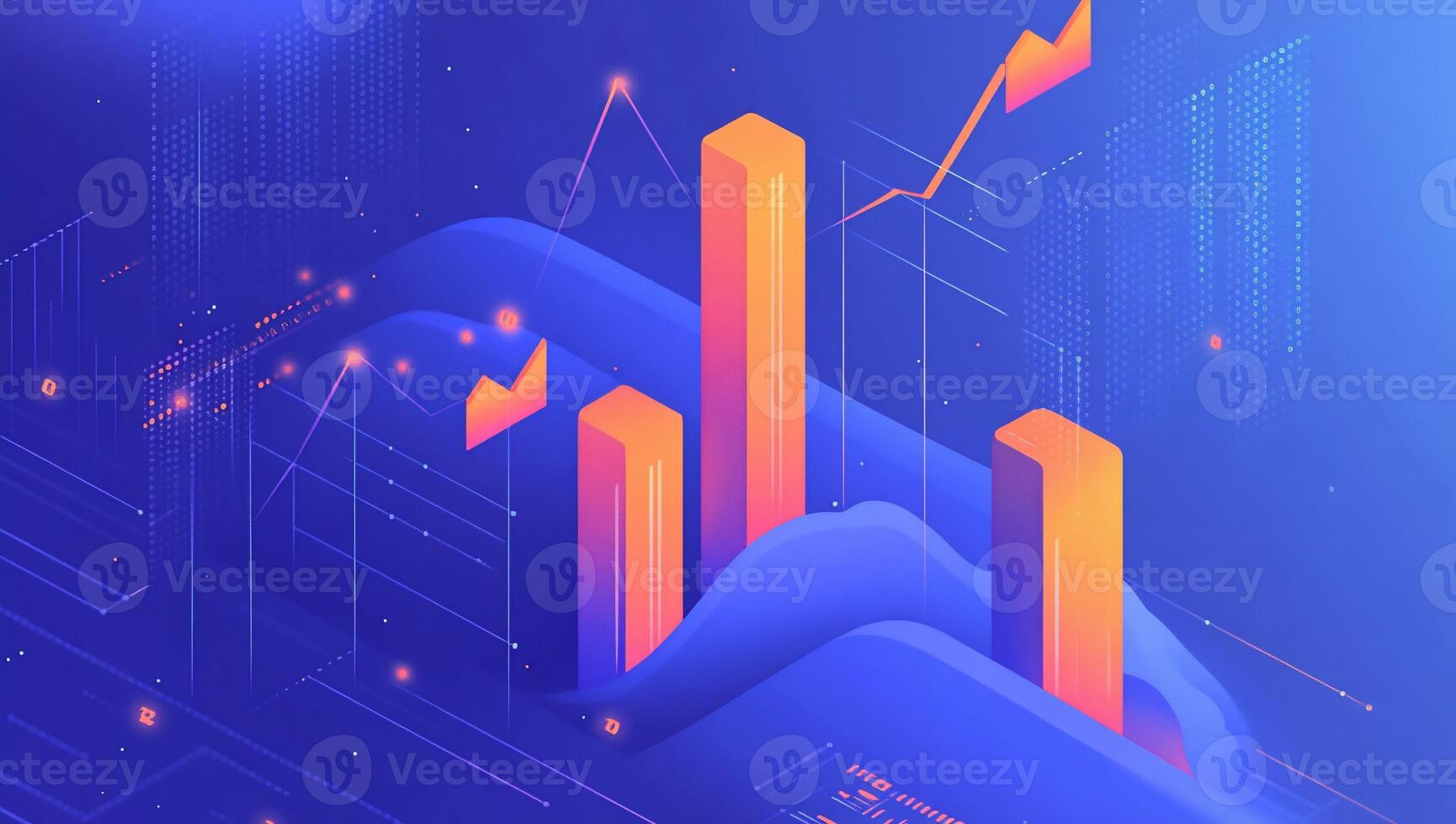 Abstract digital chart graphic, showing growth and technological advancement photo