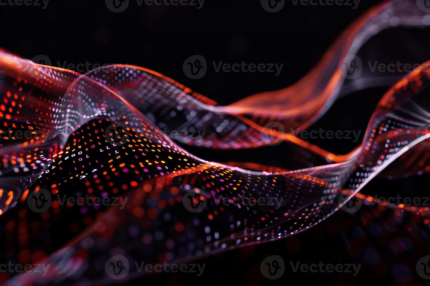 Abstract data flow, glowing streams of digital information photo