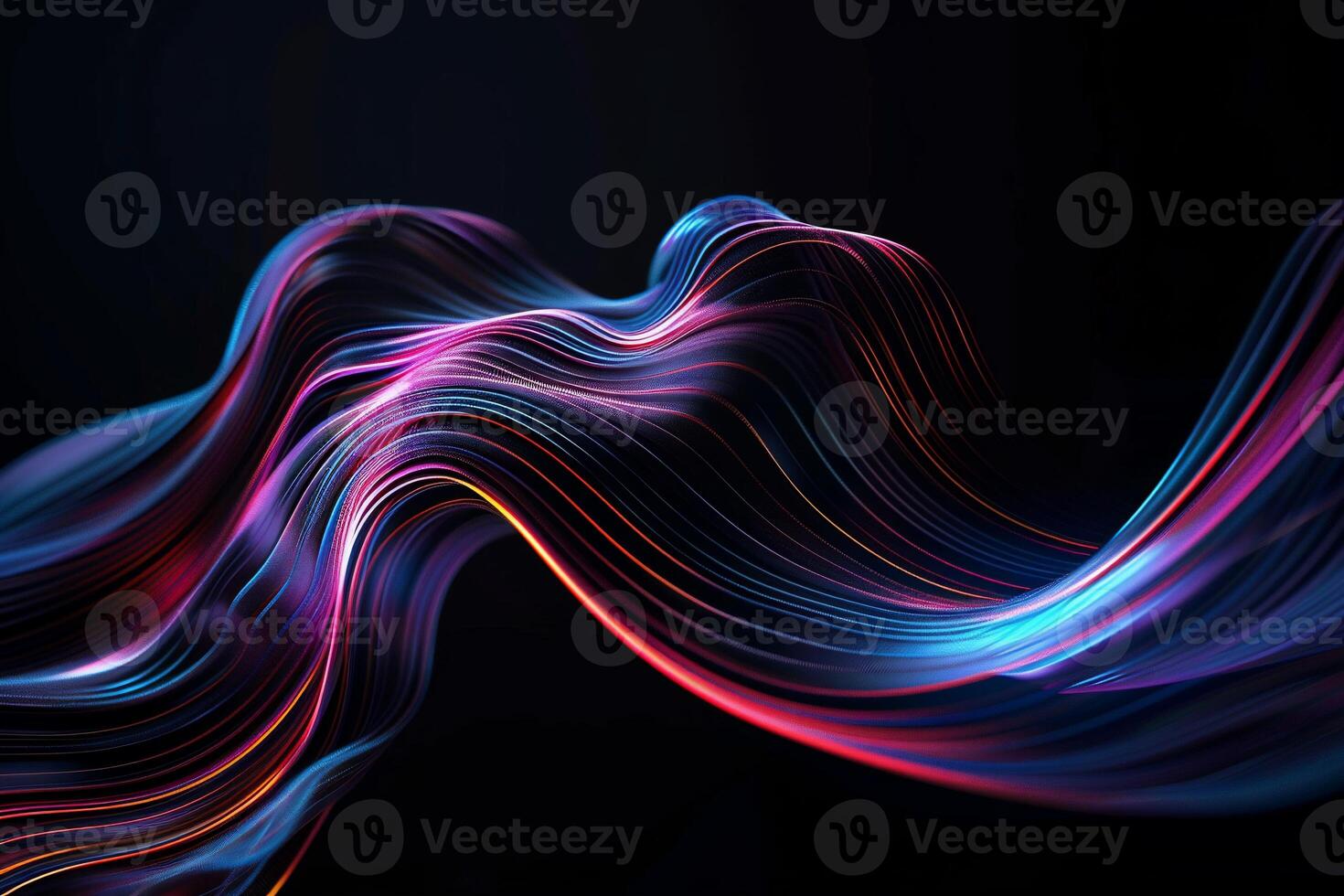 Dynamic, vibrant, flowing lines create a sense of movement and energy. Abstract design with colorful, smooth curves photo