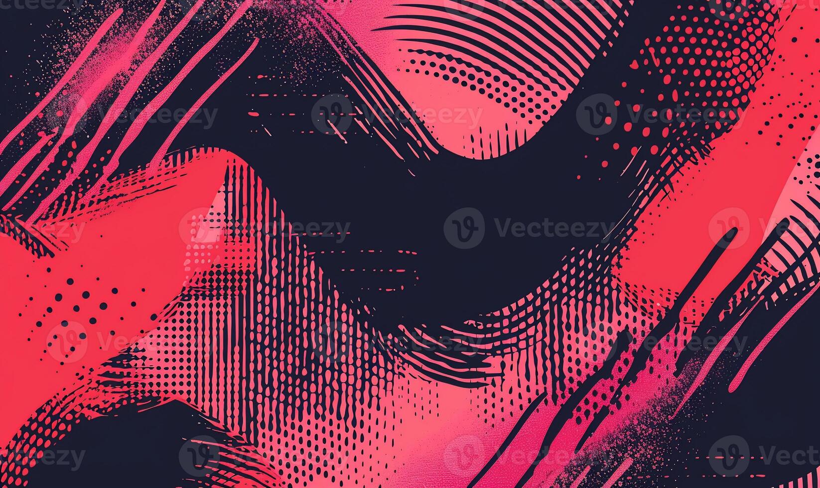 Abstract dynamic graphic design with vibrant colors and textured lines photo