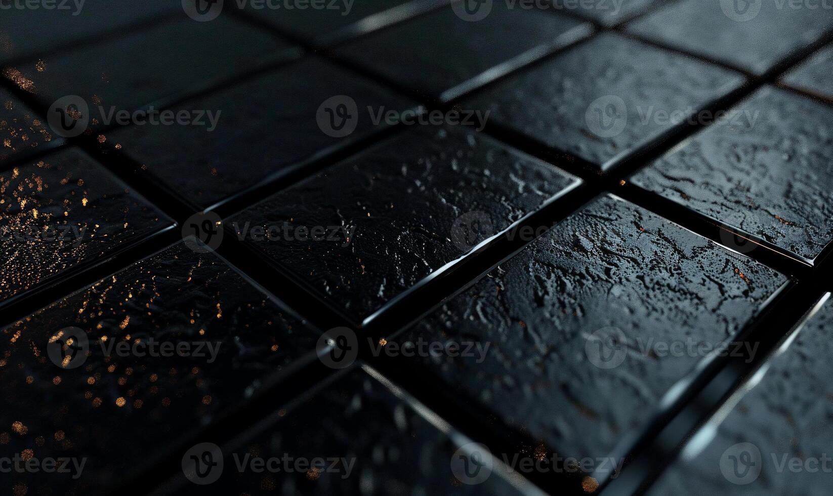 Dark, textured, square tiles photo