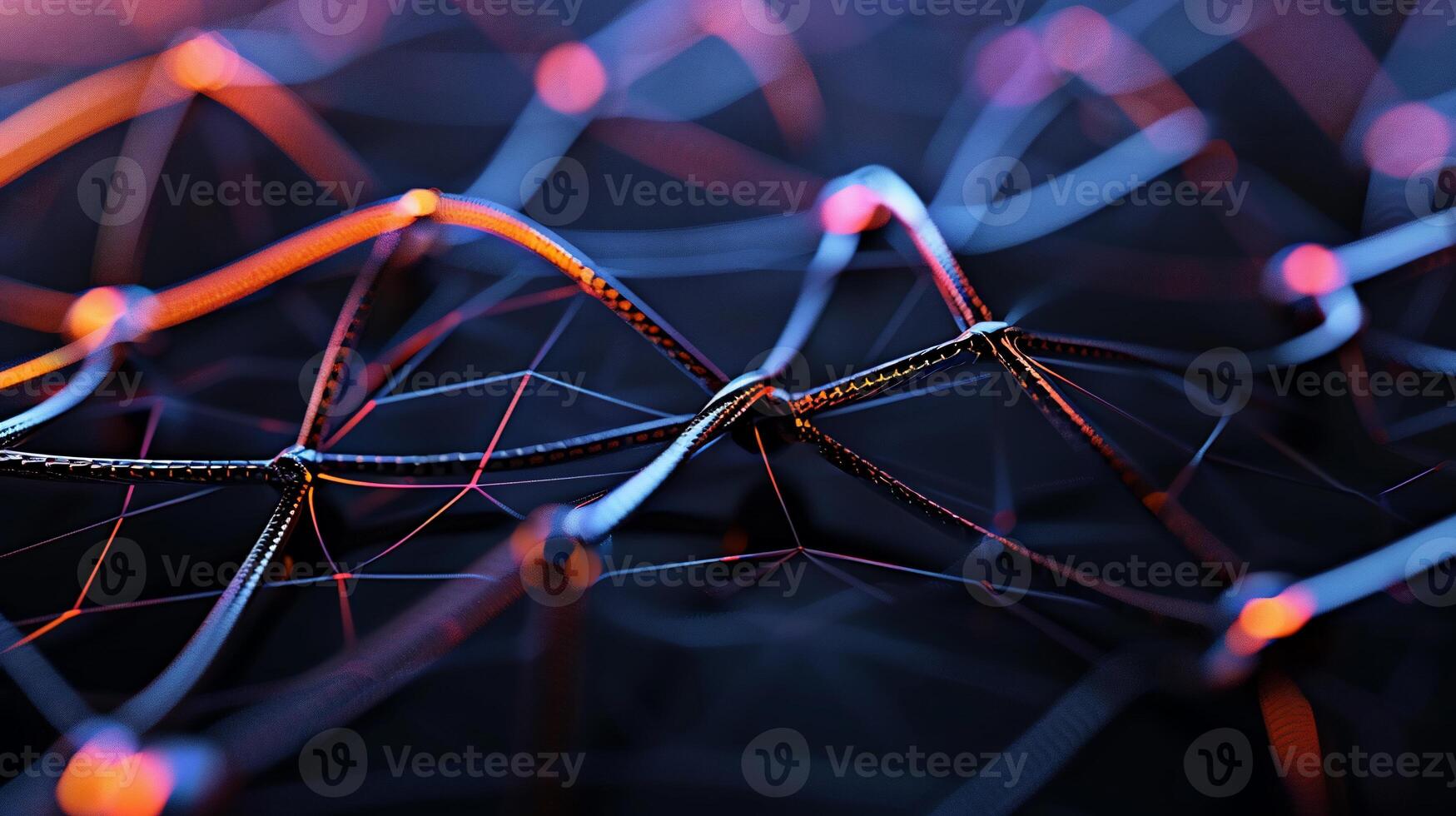 Intricate network of connected lines and points photo
