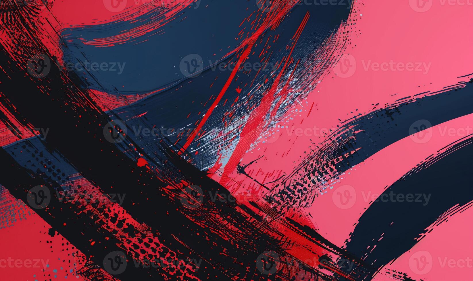 Bold, vibrant brushstrokes in dynamic motion create an energetic abstract design photo