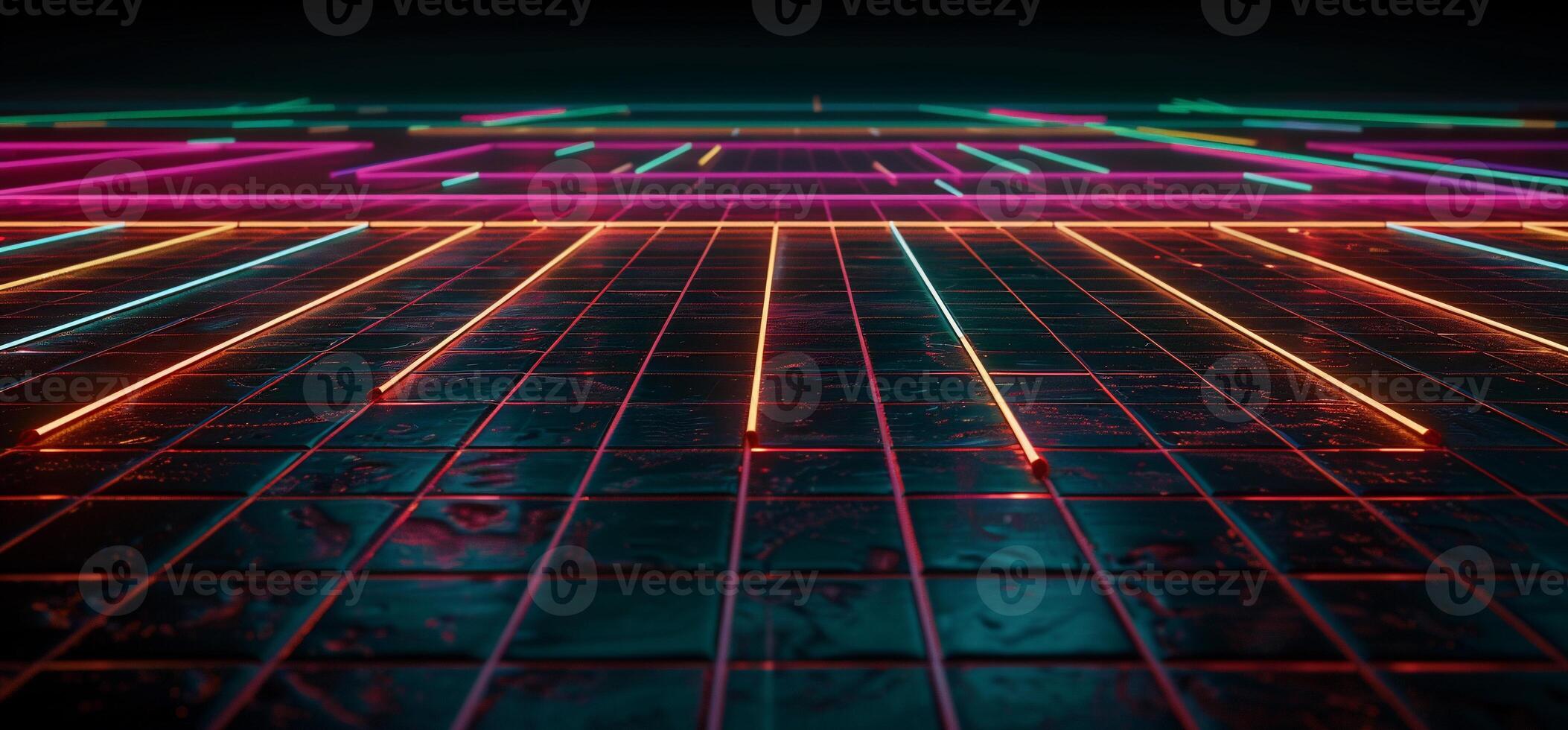 Neon grid pathway photo