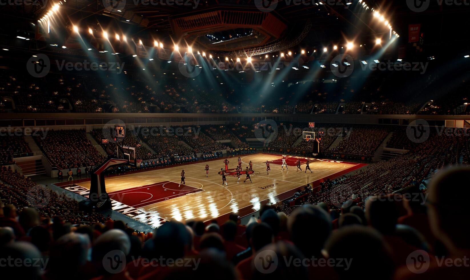 Basketball Game in a Packed Arena photo