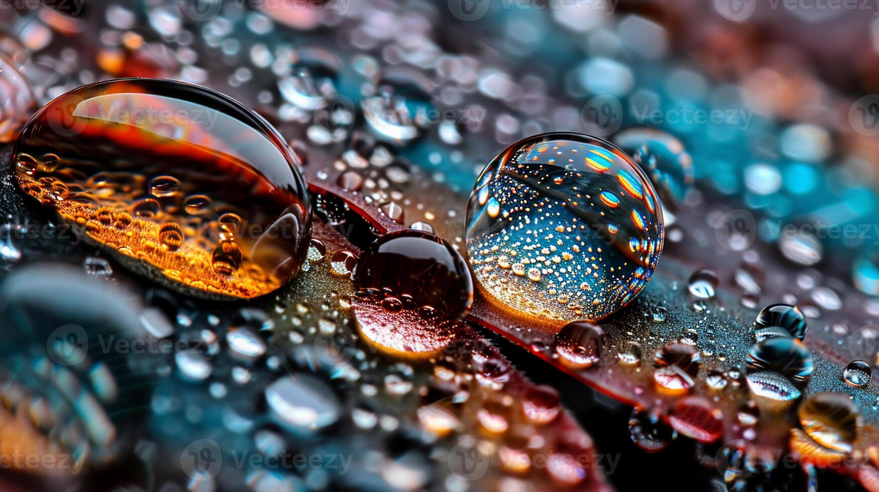 Water droplets on a leaf photo