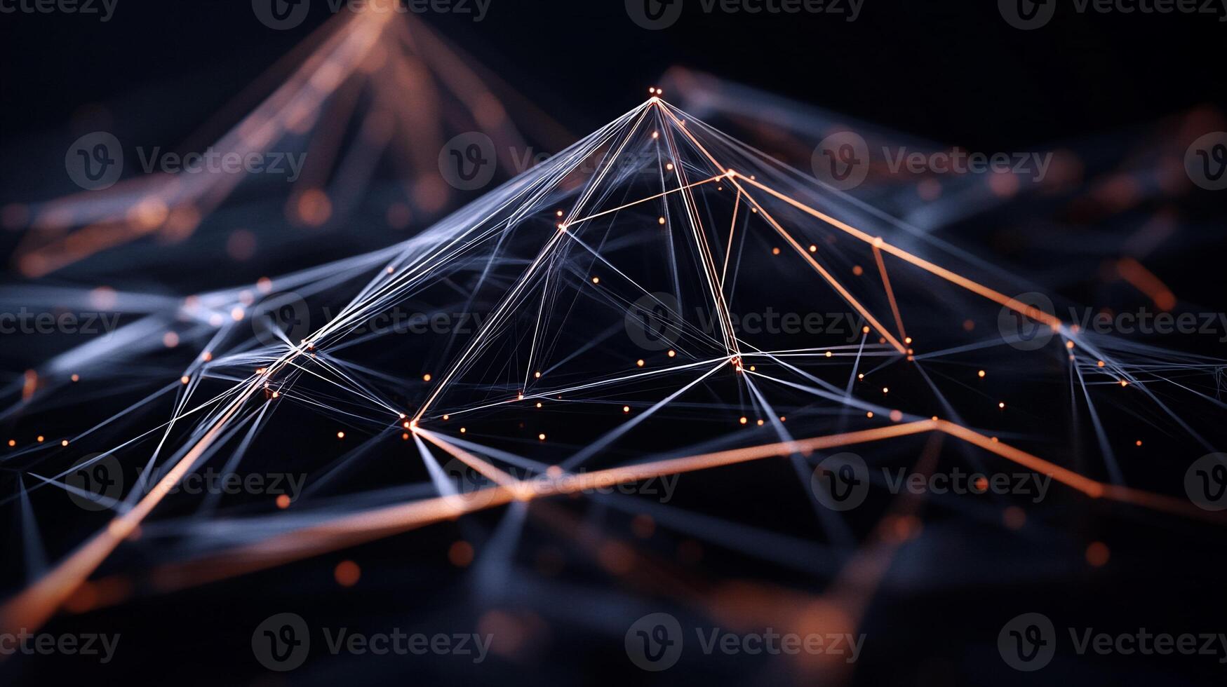 Abstract network, intricate connections, data visualization photo