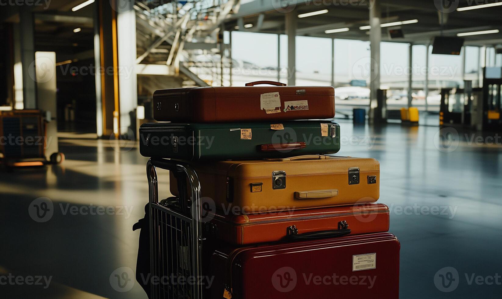A stack of suitcases photo