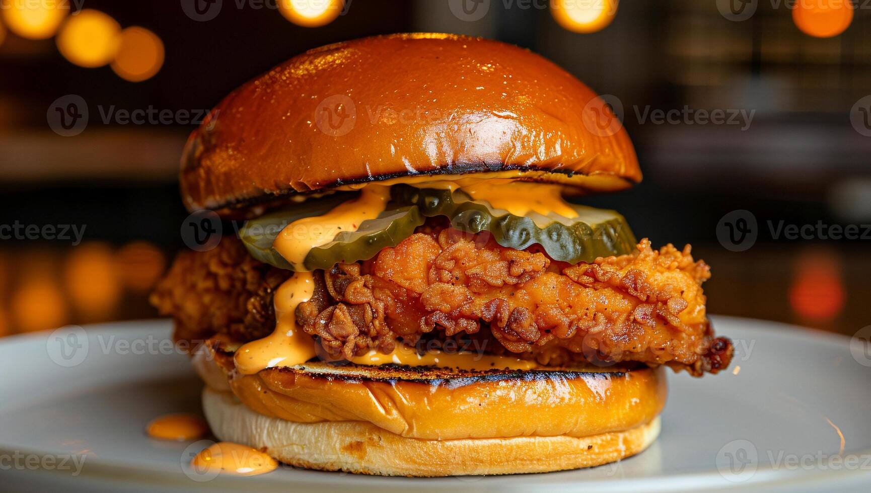 Crispy fried chicken sandwich photo